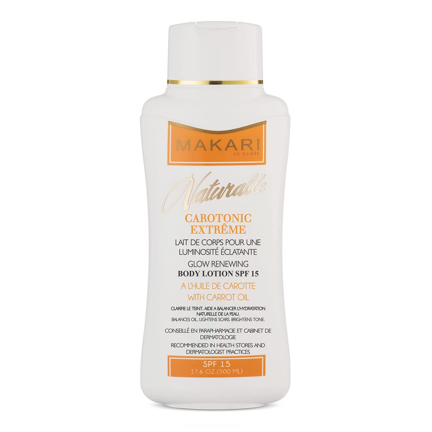 MAKARI Carotonic Extreme Body Lotion (17.6 oz) | Fights Excess Oil Production | Helps Fade Body Scars and Marks | Skin Brightening Formula | Helps Resist Aging and Promotes Healthy Radiance