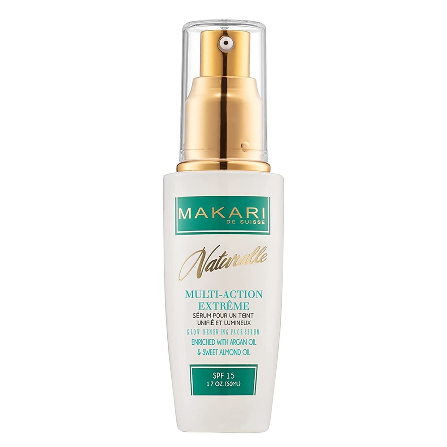 Makari Naturalle Multi-Action Extreme Brightening Serum (1.7 oz) | Brightening-Inspired Serum for Uneven Areas | Moisturizing Formula for Dry & Irritated Skin with Argan Oil & SPF15
