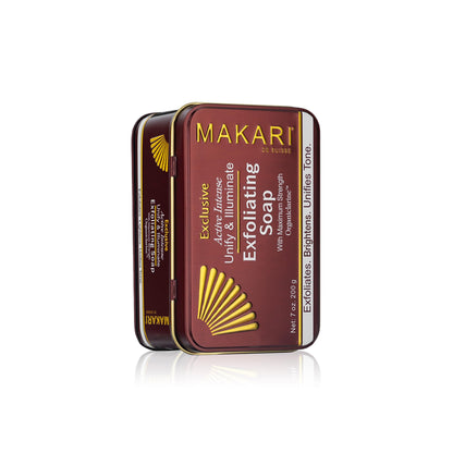 MAKARI Extreme Active Intense Argan & Carrot Oil Exfoliating Soap (7 oz) | Radiance-Boosting Bar | With Apricot Seed Extract & Vitamins C & E | Helps Reveal Smoother-Looking Skin
