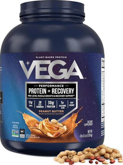 Vega Protein + Recovery, Mocha – 30g Vegan Protein, Dairy & Gluten Free, Probiotics, NSF Certified, 67.2 oz (45 Servings)