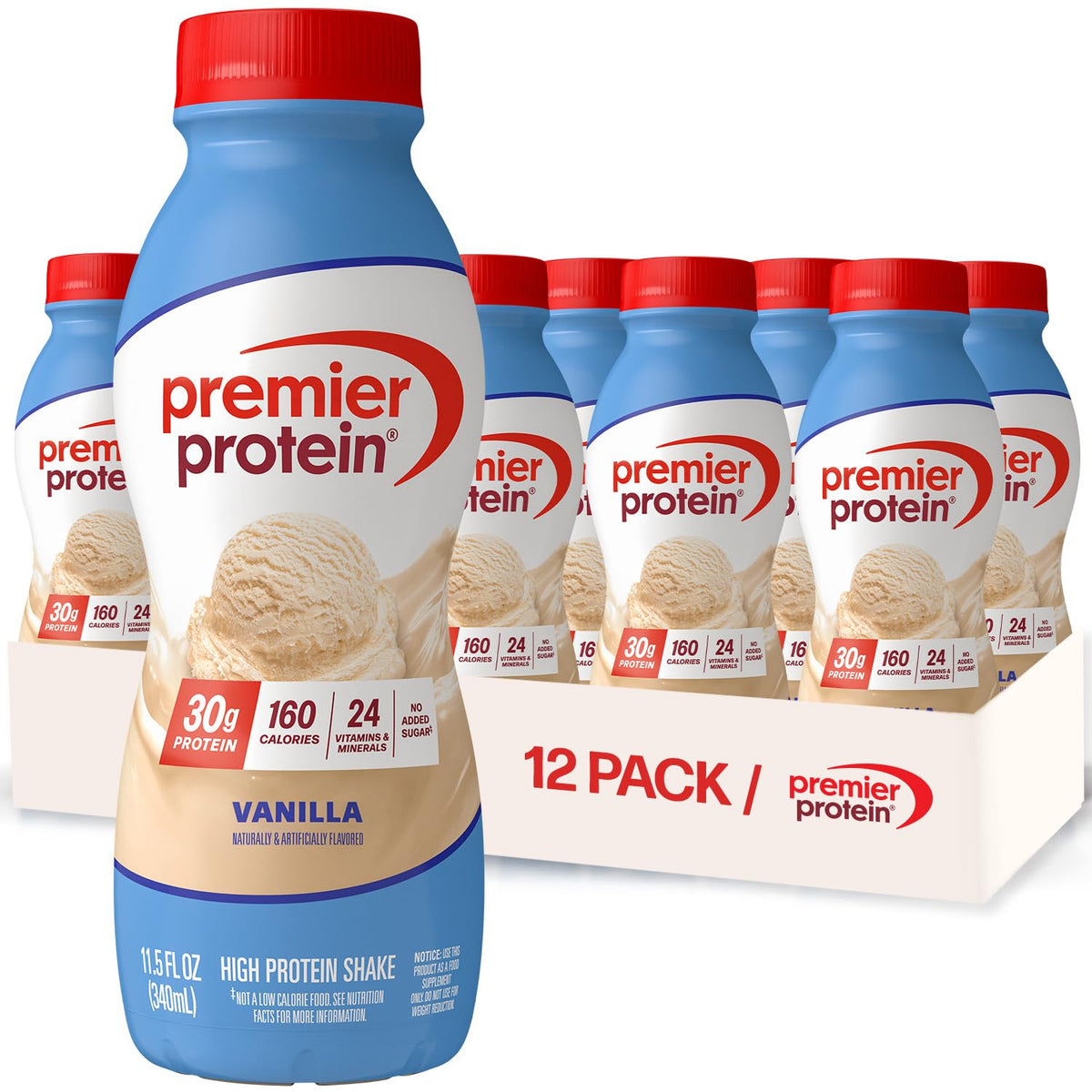 Premier Protein 30g High Protein Shake, Chocolate, 12 Pack