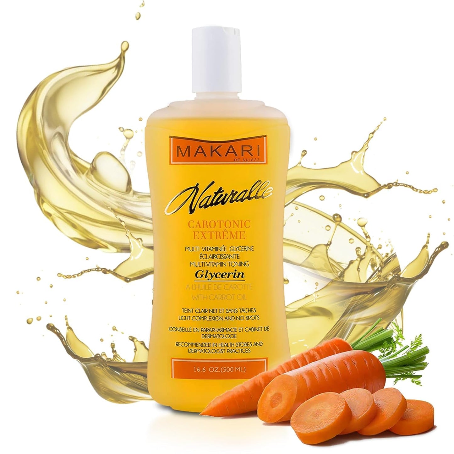 MAKARI Naturalle Carotonic Extreme Body Glycerin (16.6 oz) | Helps Brighten Skin and Fade Body Scars and Marks | Glycerin Oil for All Skin Types | Safe for Sensitive Skin and Kids Ages 12 and Up