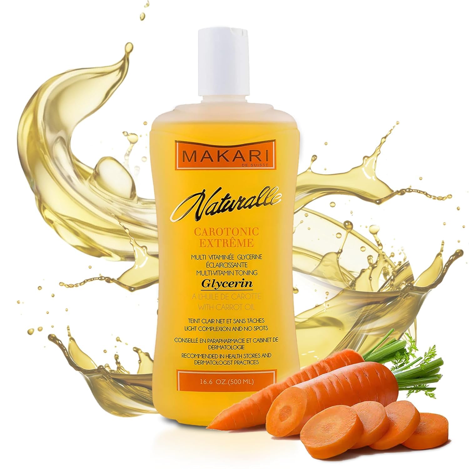 MAKARI Naturalle Carotonic Extreme Body Glycerin (16.6 oz) | Helps Brighten Skin and Fade Body Scars and Marks | Glycerin Oil for All Skin Types | Safe for Sensitive Skin and Kids Ages 12 and Up