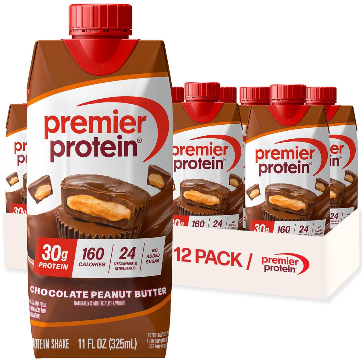 Premier Protein 30g High Protein Shake, Chocolate Peanut Butter, 12 Pack