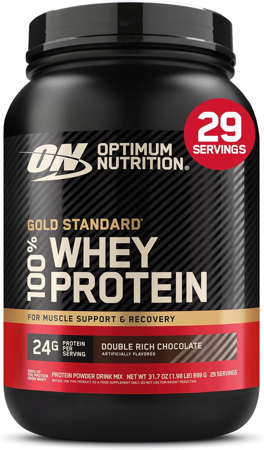 Optimum Nutrition Gold Standard Whey Protein, Double Rich Chocolate, 2 LB