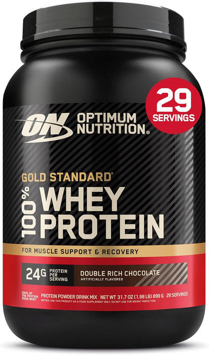 Optimum Nutrition Gold Standard Whey Protein, Double Rich Chocolate, 2 LB