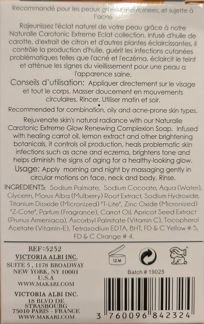 MAKARI Naturalle Carotonic Cleansing Bar Soap – Facial & Body Soap for Combination & Oily Skin | Cleansing Bar with Botanical Oils & Vitamins for a Fresh, Even-Looking Appearance, 7 Oz