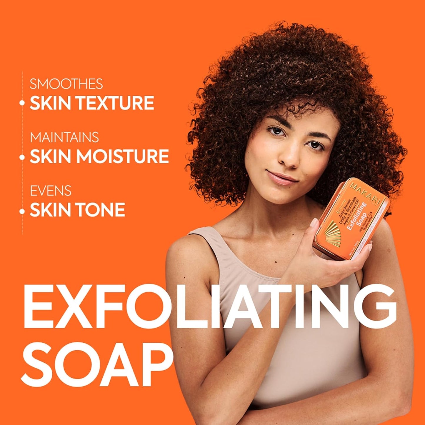 MAKARI Extreme Active Intense Argan & Carrot Oil Exfoliating Soap (7 oz) | Radiance-Boosting Bar | With Apricot Seed Extract & Vitamins C & E | Helps Reveal Smoother-Looking Skin
