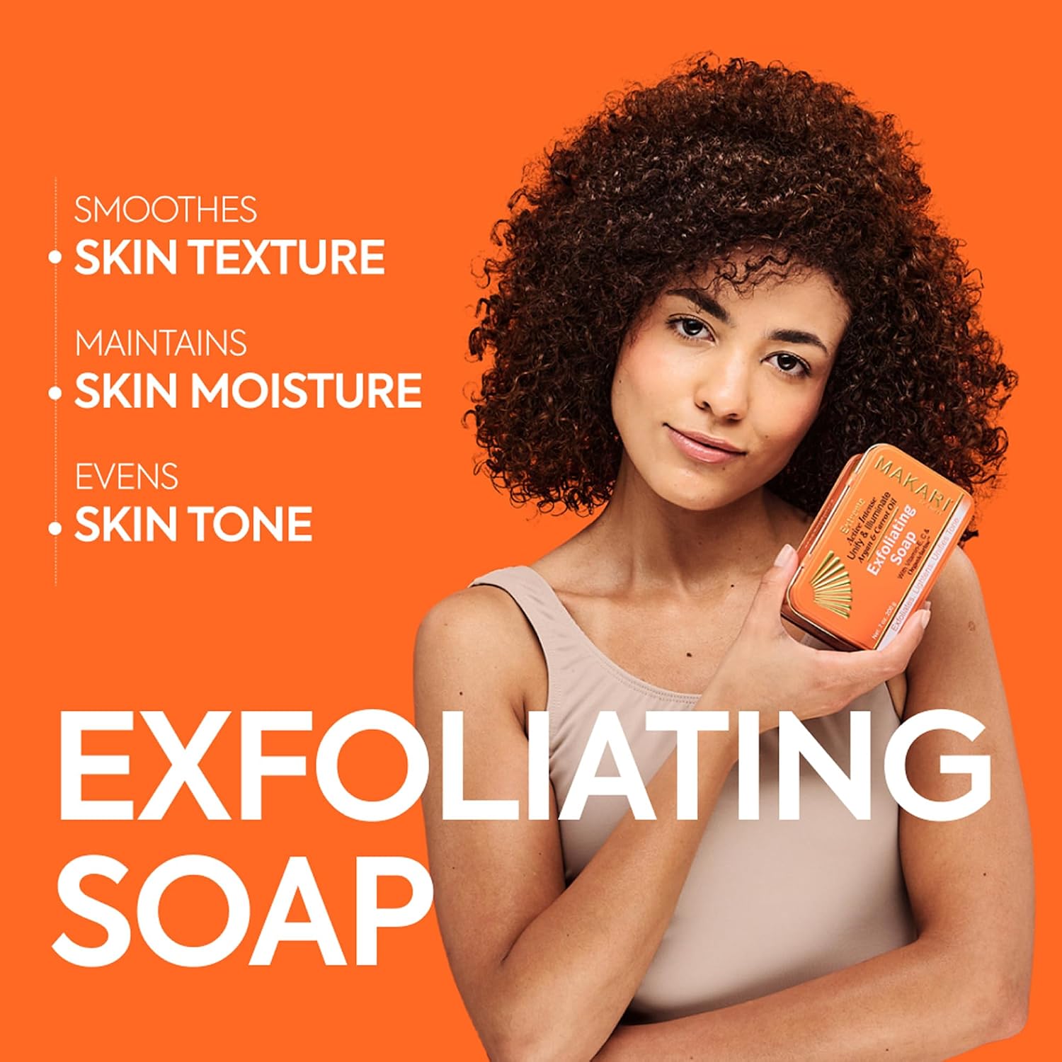 MAKARI Extreme Active Intense Argan & Carrot Oil Exfoliating Soap (7 oz) | Radiance-Boosting Bar | With Apricot Seed Extract & Vitamins C & E | Helps Reveal Smoother-Looking Skin
